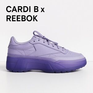 Cardi B x Reebok Club C V2 Lavender Sneakers – Unisex Streetwear‎ Heat 🔥